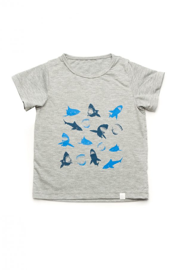 недорогая серая футболка акулы для мальчика Харьков