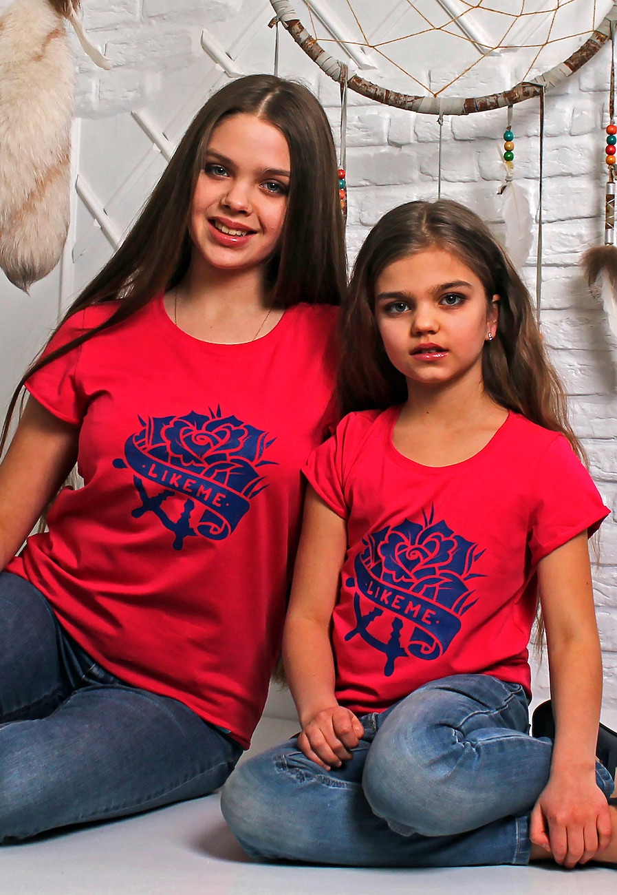 футболка мама дочка family look роза купить Киев