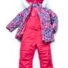 Зимний детский костюм-комбинезон из мембранной ткани для девочки