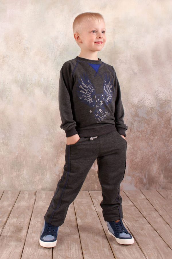 спортивный костюм серый реглан брюки для мальчика