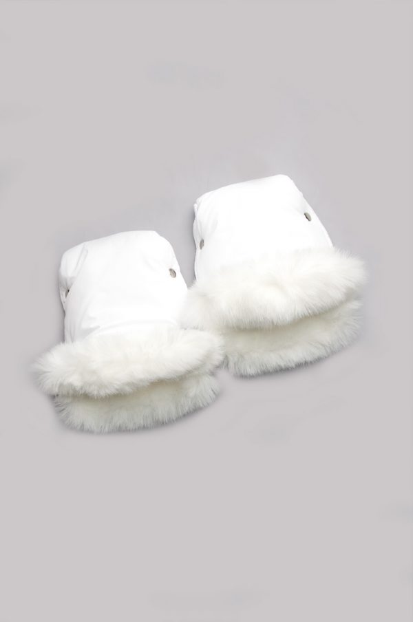 белые рукавички на коляску зимние недорого