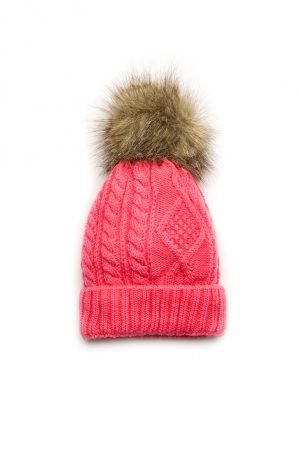 зимняя вязаная шапка для девочки с помпоном купить Киев