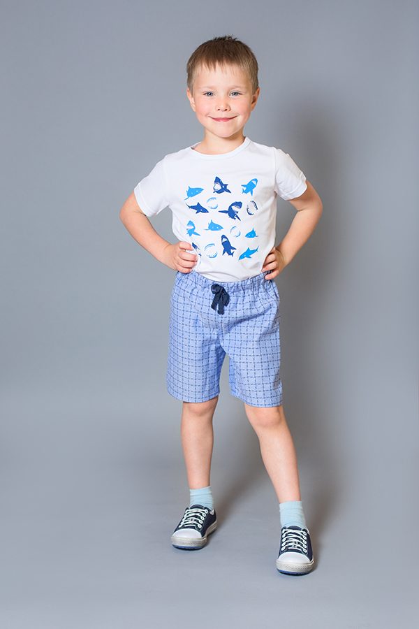 купить футболка акулы шорты в клетку для мальчика Киев