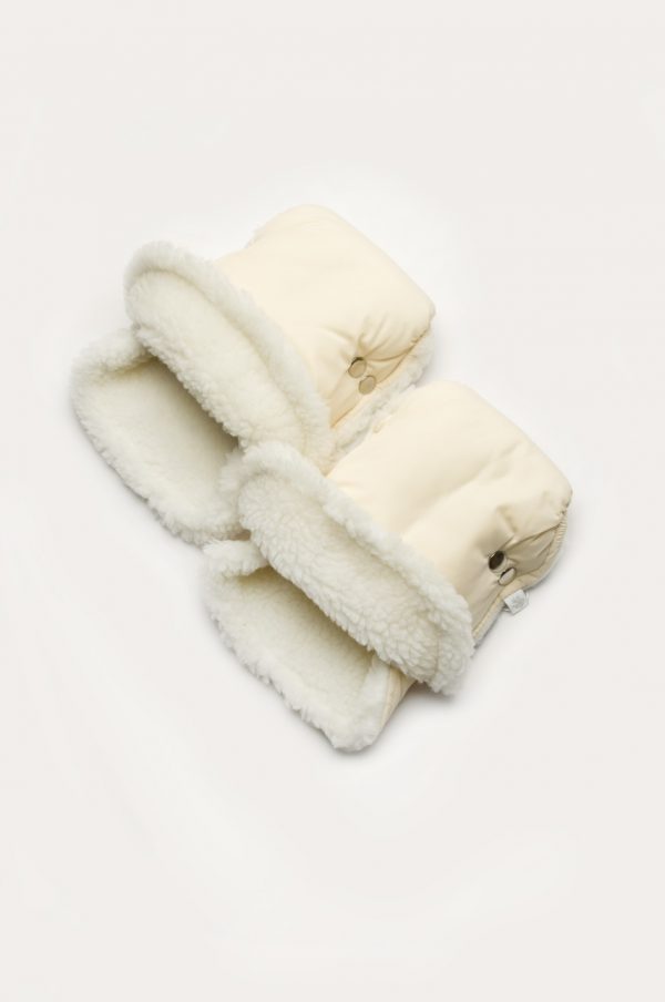 теплые рукавички на коляску молочного цвета недорого