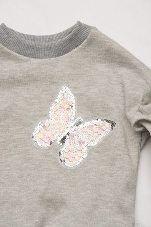 нарядный свитшот свитер с аппликацией бабочка для девочки купить